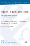 Studia Biblica 1978. III Papers on Paul and Other New Testament Authors