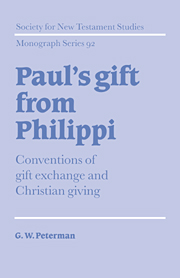 Paul's Gift from Philippi: Conventions of Gift Exchange and Christian Giving 