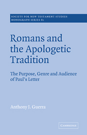 Romans and the Apologetic Tradition: The Purpose, Genre and Audience of Paul's Letter
